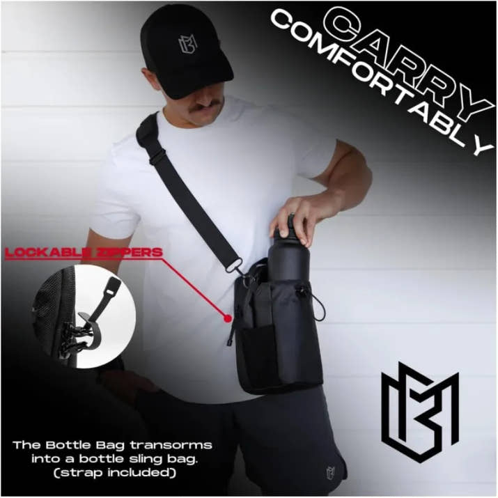 Magnetic Water Bottle Bag Large Capacity Specific Water Cup Holder with Strong Magnet Portable Bag for Outdoor Sports Gym Camp