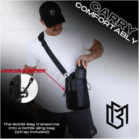Magnetic Water Bottle Bag Large Capacity Specific Water Cup Holder with Strong Magnet Portable Bag for Outdoor Sports Gym Camp