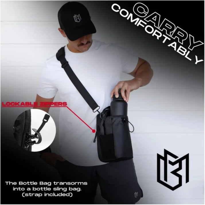 Magnetic Water Bottle Bag Large Capacity Specific Water Cup Holder with Strong Magnet Portable Bag for Outdoor Sports Gym Camp